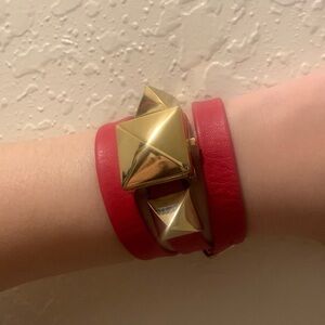 LA MER COLLECTIONS CAIRO PYRAMID STRAP WATCH COLOR RED